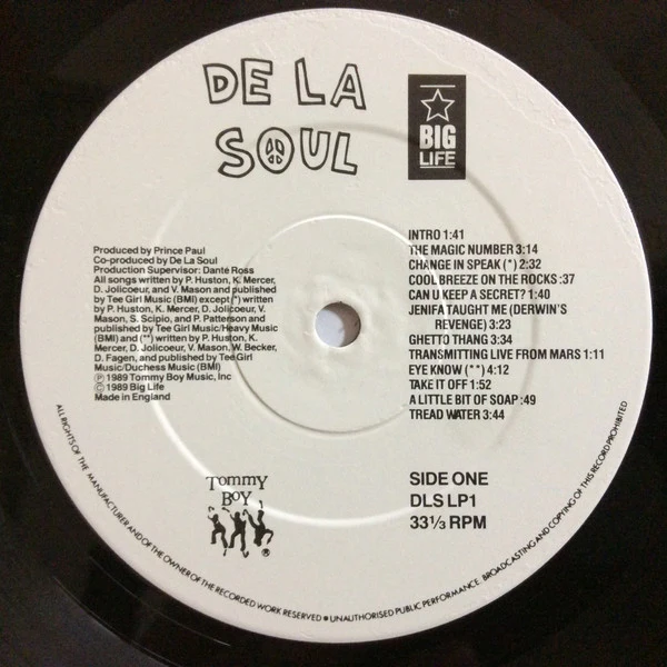 DE LA SOUL, 3 Feet High and Rising (Tommy Boy; DLSLP 1, UK 1989, Inner, Damont Press.) LP VG+/VG - Image 3