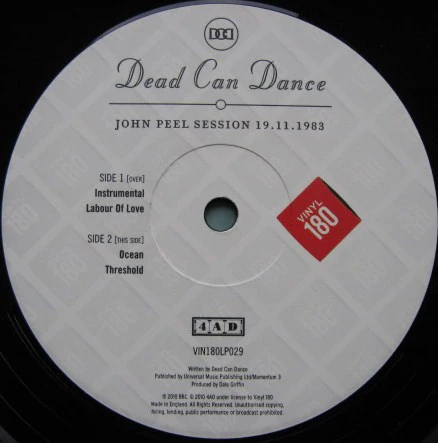 DEAD CAN DANCE, I: Dead Can Dance   Garden Of The Arcane Delights   Spleen And Ideal   John Peel Session 19.11.1983 (Vinyl 180; VIN180LP032, UK 2010, Box Set, 4 Inners) 4xLP VG+/VG - Image 3