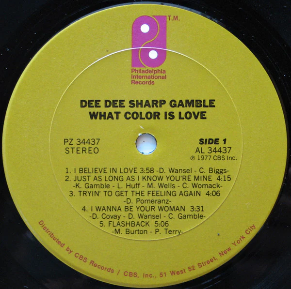 DEE DEE SHARP GAMBLE, What Color Is Love (Philadelphia International Records; PZ 34437, US 1977, Inner) LP VG/VG - Image 3