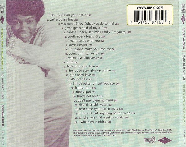 DEE DEE WARWICK, I Want To Be With You The Mercury | Blue Rock Sessions (Mercury ; 314 558 716-2, US 2001), SALE - Up to 50% Off the Original Price  CD VG+/VG+ - Image 2
