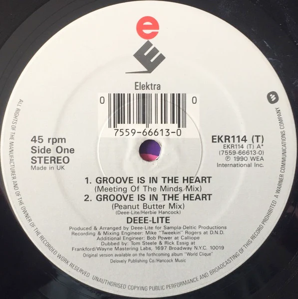 DEEE-LITE, Groove Is In The Heart (Elektra; EKR 114T, UK 1990, Picture Sleeve, Cat Number In White Box On Sleeve) 12" VG/VG+ - Image 3