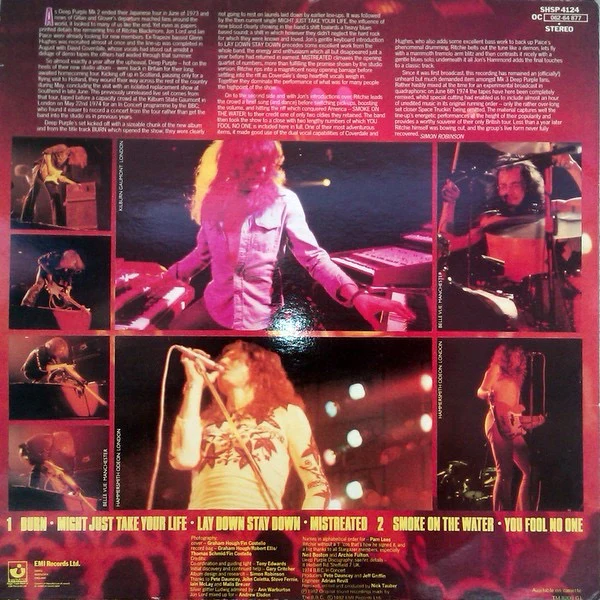 DEEP PURPLE, Live In London (Harvest; SHSP 4124, UK 1982, Inner) LP VG/VG+ - Image 2