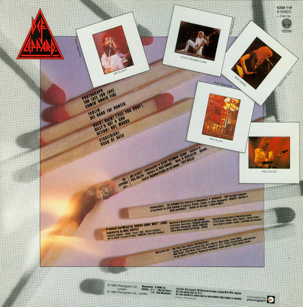 DEF LEPPARD, Pyromania (Vertigo; 6359 119, Netherlands 1983, Inner) LP VG/VG - Image 2