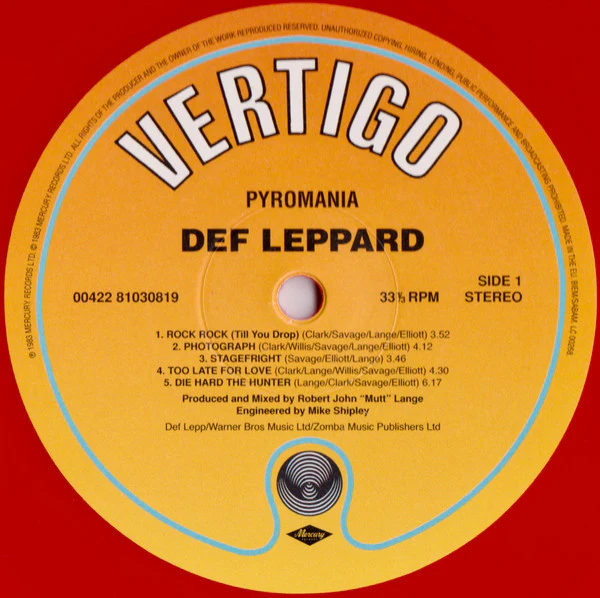 DEF LEPPARD, Pyromania - 40th Anniversary Edition (Universal Music Recordings; 5839888,  , Gatefold, 2 Inners, Blue and Yellow 180g Vinyl) 2xLP EX/EX - Image 3