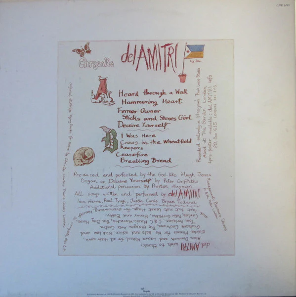 DEL AMITRI, Del Amitri (Chrysalis ; CHR 1499, UK 1985, Embossed Textured Sleeve, Booklet) LP VG+/VG+ - Image 2