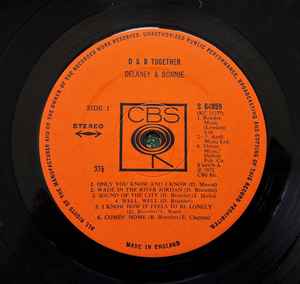 DELANEY & BONNIE, D & B Together (CBS; 64959, UK 1972, White Label Promo, Inner) LP VG/VG - Image 3