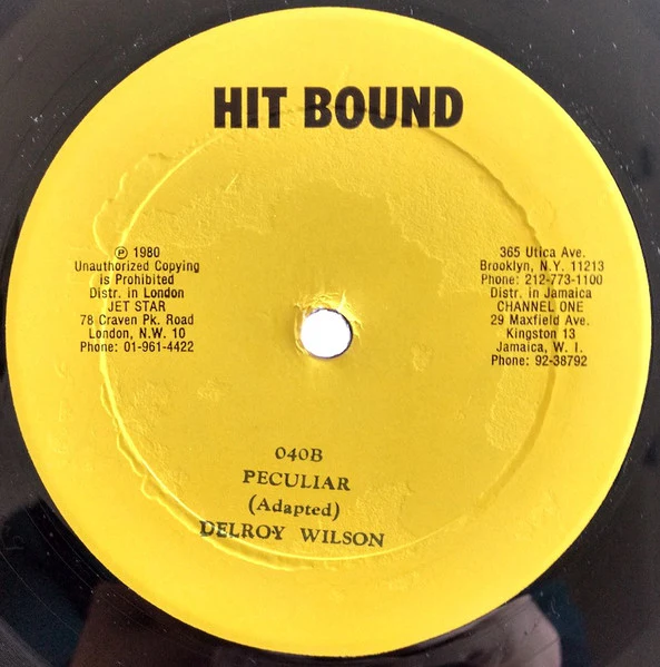 DELROY WILSON, Thank You For The Many Things / Peculiar (Hit Bound; 040, US 1980) 12" /VG+ - Image 2
