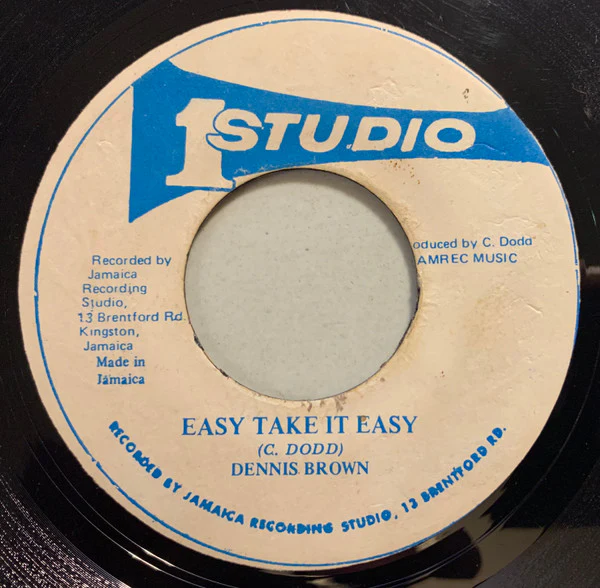 DENNIS BROWN, Easy Take It Easy (Studio One; , Jamaica 1980s Reissue) 7" /VG
