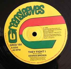 DENNIS BROWN, Live And Love / They Fight I (Greensleeves Records; GRED 191, UK 1985, Company Sleeve) 12" VG+/VG+ - Image 2