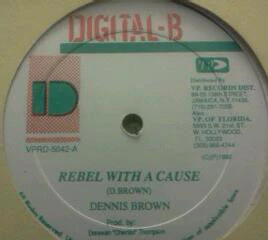 DENNIS BROWN / THRILLER U, Rebel With A Cause / Ebony Eyes (Digital-B; VPRD-5042, US 1990s, Company Sleeve), SALE - Up to 50% Off the Original Price  12" VG+/VG+