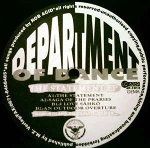 DEPARTMENT OF DANCE, The Statement EP (Junkfood Records; JF-1013, Germany 1994) 12" VG/G+