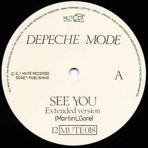 DEPECHE MODE, See You (Mute; 12 MUTE 018, UK 1982, Face Leaning Right Sleeve, JA / BilBo Lacquer Cut) 12" VG/VG+ - Image 3