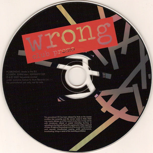 DEPECHE MODE, Wrong (Club Promo) (Mute; PCDBONG40, Europe 2009) CD VG/VG+ - Image 3