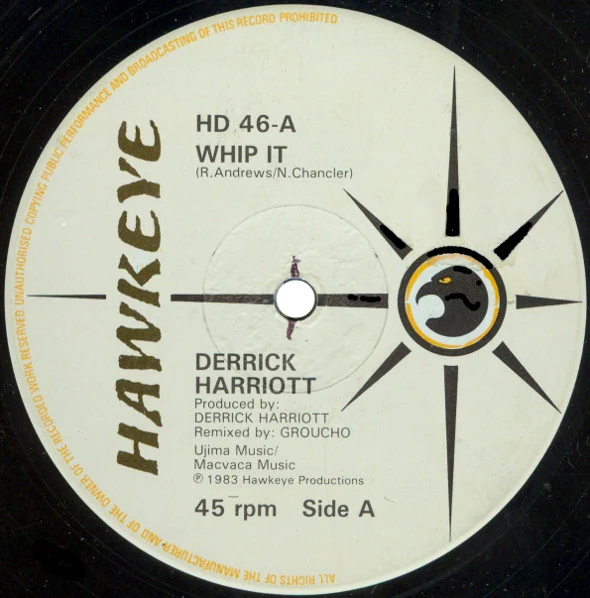DERRICK HARRIOTT, Whip It (Hawkeye; HD 46, UK 1983, Company Sleeve) 12" VG/VG - Image 3