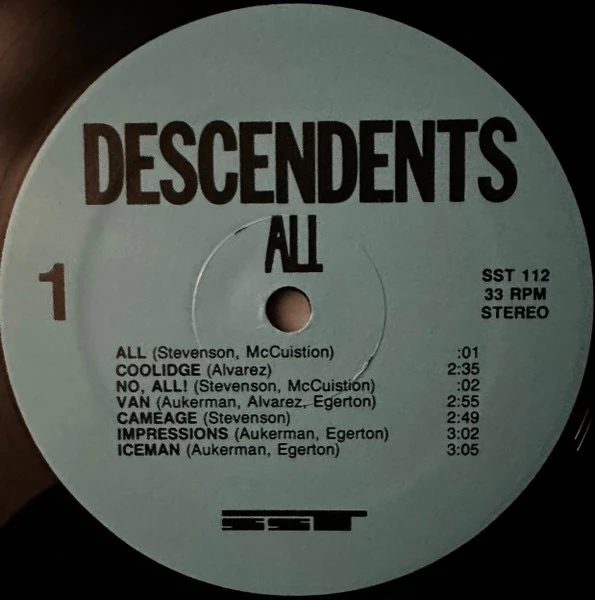 DESCENDENTS, All (SST Records; SST 112, US 2000s Reissue) LP NEW/NEW - Image 3