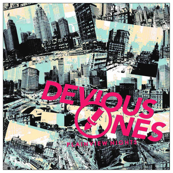 DEVIOUS ONES, Plainview Nights (No Front Teeth Records; NFTR221 , UK 2018, Insert, Cover #2, glued to black cardboard sheet, includes sheet with titles) LP VG/VG+