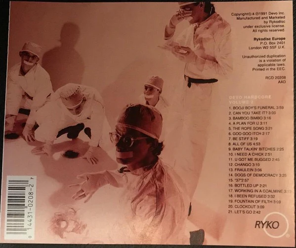 DEVO, Hardcore Devo Vol.2 1974-1977 (Rykodisc; RCD 20208, Europe 1991, Jewel Case) CD VG+/VG - Image 2