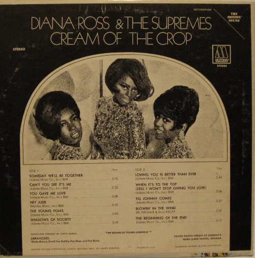 DIANA ROSS & THE SUPREMES, Cream Of The Crop (Motown; MS 694, US 1969) LP VG/VG - Image 2