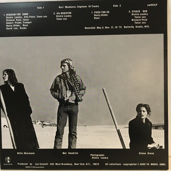 DICKIE LANDRY, 4 Cuts Placed In "A First Quarter" (Unseen Worlds ; UW053, US 2022 Reissue, Insert) LP EX/EX - Image 2