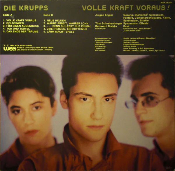 DIE KRUPPS, Volle Kraft Voraus! (WEA; WEA 58 463, Germany 1982, Inner) LP VG/VG - Image 2
