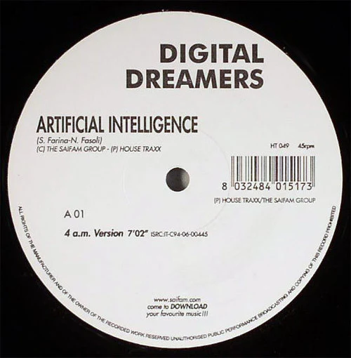 DIGITAL DREAMERS, Artificial Intelligence (House Traxx; HT 049, Italy 2006, Plain Sleeve) 12" /G+