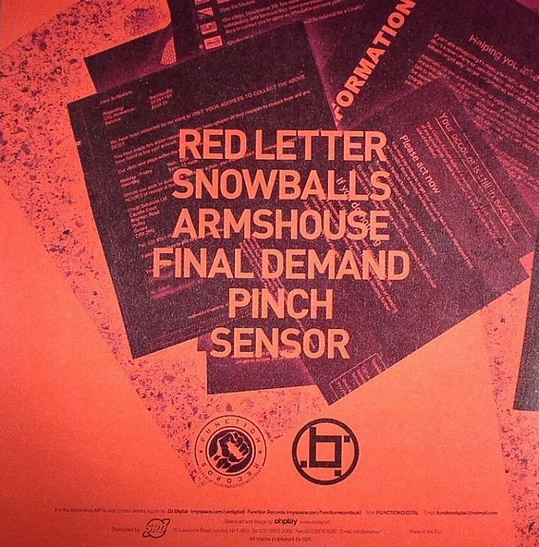 DIGITAL & OUTRAGE, Red Letter (Function; CHANELD01, UK 2009) 3x12" VG/VG - Image 2