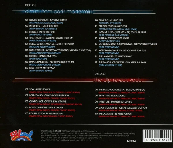 DIMITRI FROM PARIS, Salsoul Mastermix (Salsoul Records; SALSBMG05CD, UK 2017 Reissue) 2xCD EX/EX - Image 2