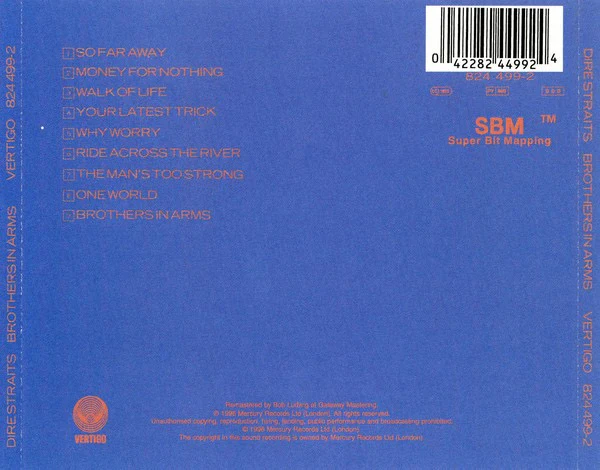 DIRE STRAITS, Brothers In Arms (Vertigo; 8244992, Europe 1996 Reissue, Remastered) CD NEW/NEW - Image 2