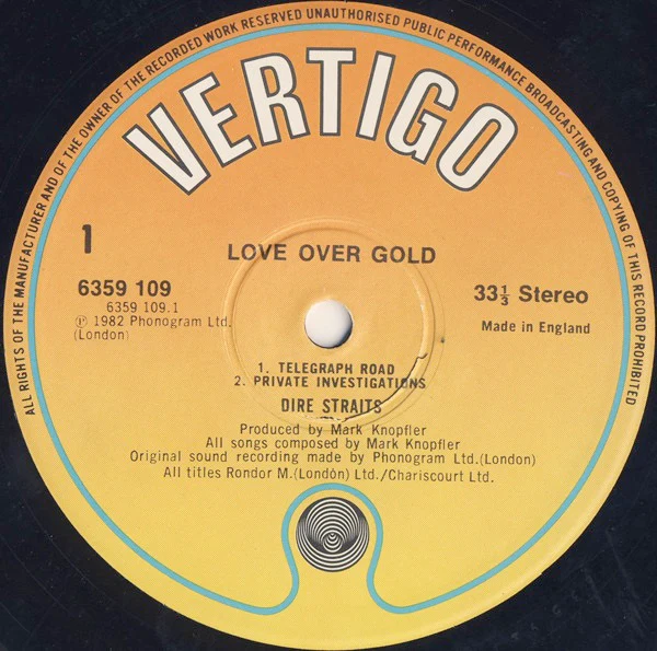 DIRE STRAITS, Love Over Gold (Vertigo Orange; 6359 109, UK 1982, Inner) LP VG/G+ - Image 3