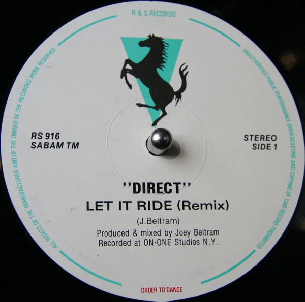 DIRECT, Let It Ride (Remix) (R & S Records ; RS 916, Belgium 1990, Die Cut Company Sleeve) 12" VG/VG+