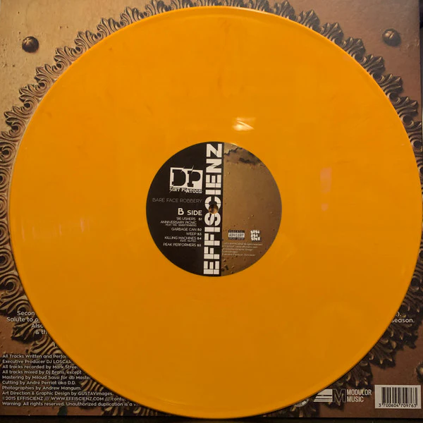 DIRT PLATOON, Bare Face Robbery (Effiscienz; EFFI011LP, France 2015, Black Inner, Limited Edition, Yellow Vinyl) LP VG+/EX - Image 3