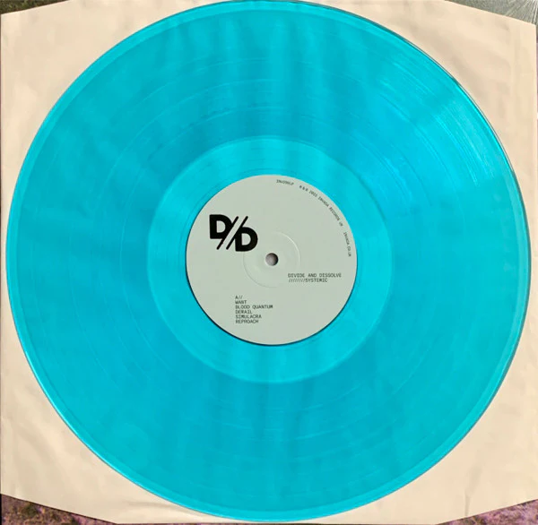 DIVIDE AND DISSOLVE, Systemic (Invada Records; INV299LP, UK 2023, Textured Sleeve, Insert, Transparent Blue Vinyl) LP EX/EX - Image 3