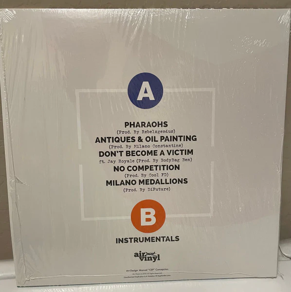 DJ ENYOUTEE PRESENTS PLANET ASIA & MILANO CONSTANTINE, The Planet Asia & Milano Constantine EP (Air Vinyl Records; AV012-LP, US 2020 Reissue) 12" EP VG+/VG+ - Image 2
