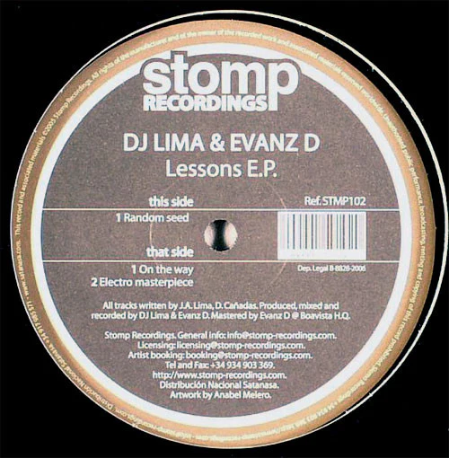 DJ LIMA & EVANZ D, Lessons E.P. (Stomp Recordings; STMP102, Spain 2006, Plain Sleeve) 12" /VG