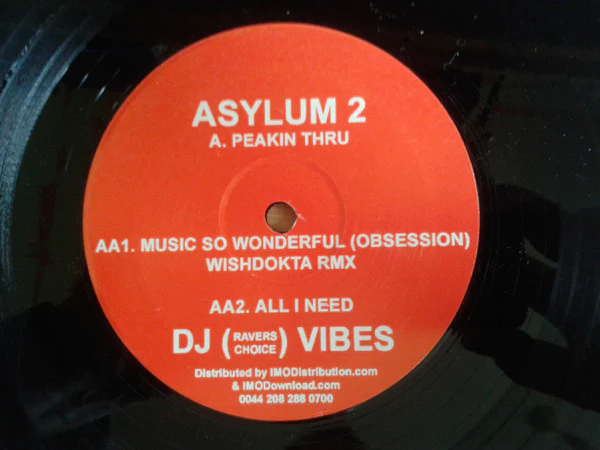 DJ (RAVERS CHOICE) VIBES, Peakin Thru (Asylum Music Inc; ASY002, UK 2001 Reissue) 12" /G+