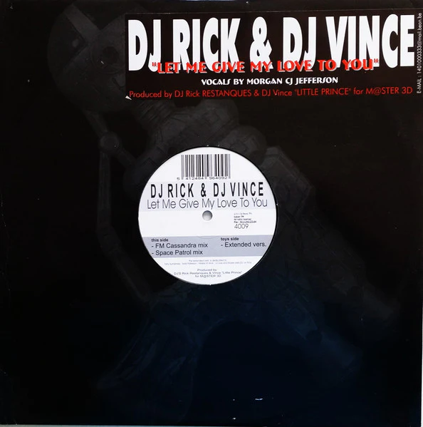 DJ RICK & DJ VINCE, Let Me Give My Love To You (Gun Records; GUN 4009, Belgium 1996), SALE - Up to 50% Off the Original Price 12" G+/G+