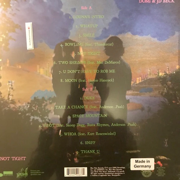 DOMI & JD BECK, Not Tight (Blue Note; 4590837, US 2022, Insert, 180 Gram Vinyl) LP NEW/NEW - Image 2