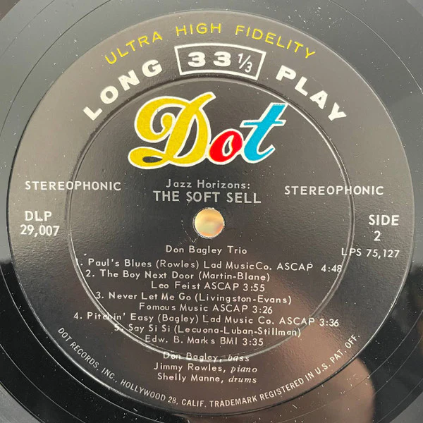 DON BAGLEY, Jazz Horizons: The Soft Sell (Dot Records; DLP 29007, US 1959), SALE - Up to 50% Off the Original Price LP VG/VG - Image 3