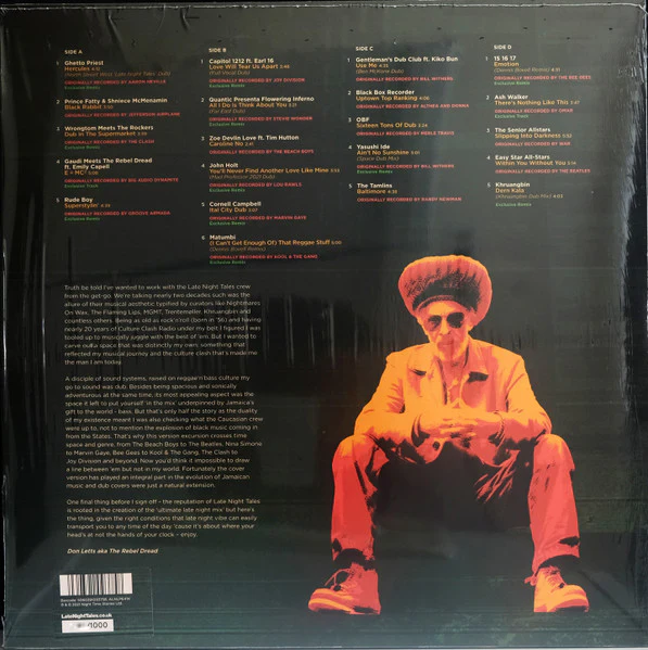 DON LETTS (VARIOUS ARTISTS), LateNightTales (Version Excursion) (LateNightTales; ALNLP64W, Europe 2021, Limited Numbered Edition / Orange Fluorescent Vinyl) 2xLP EX/EX - Image 2