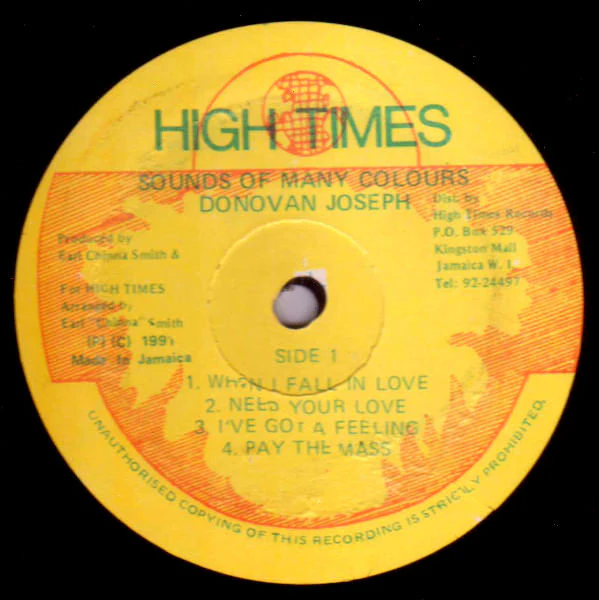 DONOVAN JOSEPH, Sounds Of Many Colours (High Times; HTLP004, Jamaica 1991) LP VG+/VG - Image 3