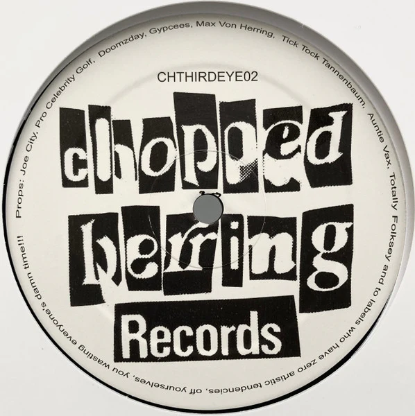 DOOMZDAY / SUSPECTS / THE HALFBACKS / GYPCEES, Third Eye Entertainment Vol.2 (Chopped Herring Records; CHTHIRDEYE02, UK 2021, Stickered Plain Sleeve, Green/Silver Vinyl) 12" EP VG+/VG+ - Image 3