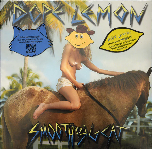 DOPE LEMON, Smooth Big Cat (; 538504181, Australia 2019, Scratch Card, 2 Small Inserts, Limited Edition, Yellow Wild Cat, Phonotropic Picture Disc) LP EX/EX