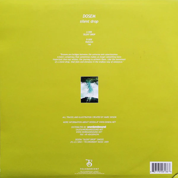 DOSEM, Silent Drop (Sino ; SINO20, Hong Kong 2009, Picture Sleeve), SALE - Up to 50% Off the Original Price  12" VG/VG - Image 2