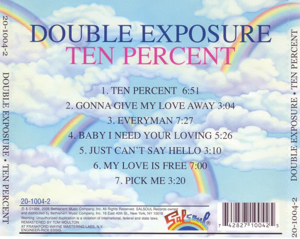 DOUBLE EXPOSURE, Ten Percent (Salsoul Records; 20-1004-2, US 2005 Reissue) CD VG+/VG+ - Image 2