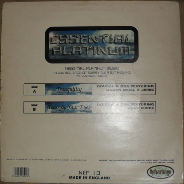 DOUGAL & DNA, Tranquility / Tears In Your Eyes (New Essential Platinum; NEP10, UK 1997, Picture Sleeve) 12" G+/G+ - Image 2