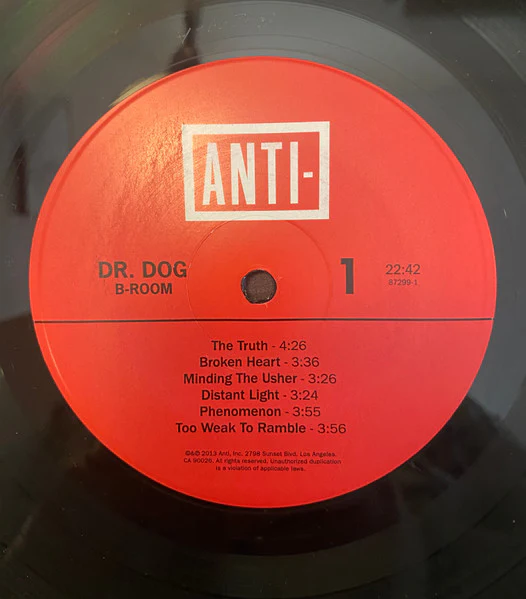 DR. DOG, B-Room (Anti-; 87299-1, US 2023 Reissue, Insert) LP VG+/VG+ - Image 3