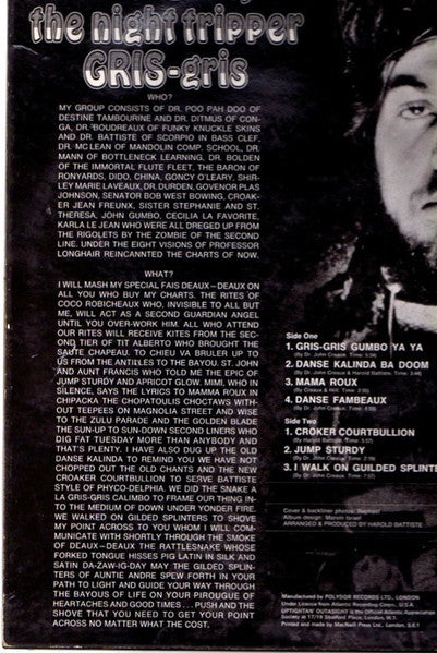 DR. JOHN, Gris Gris (Atlantic Plum & Orange; 588147, UK 1968, Laminated Sleeve, Stereo) LP VG/G+ - Image 2
