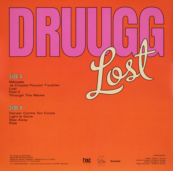 DRUUGG, Lost (EXAG' Records; XAG059LP, Belgium 2025, Clear Vinyl), SALE - Up to 50% Off the Original Price  LP EX/VG+ - Image 2
