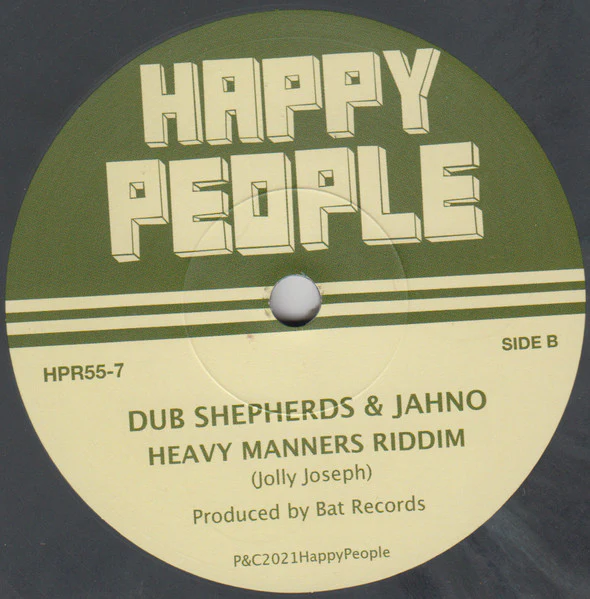 DUB SHEPHERDS & JAHNO, Heavy Manners (Happy People; HPR55-7, UK 2021, Company Sleeve, Grenn marbled vinyl) 7" EP VG+/EX - Image 2