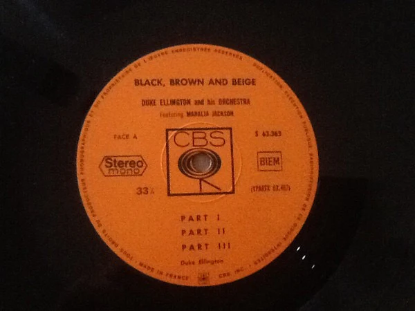 DUKE ELLINGTON, MAHALIA JACKSON, Black, Brown And Beige (CBS; S 63363, France 1969 Reissue, Laminated Front Sleeve) LP VG+/VG - Image 3